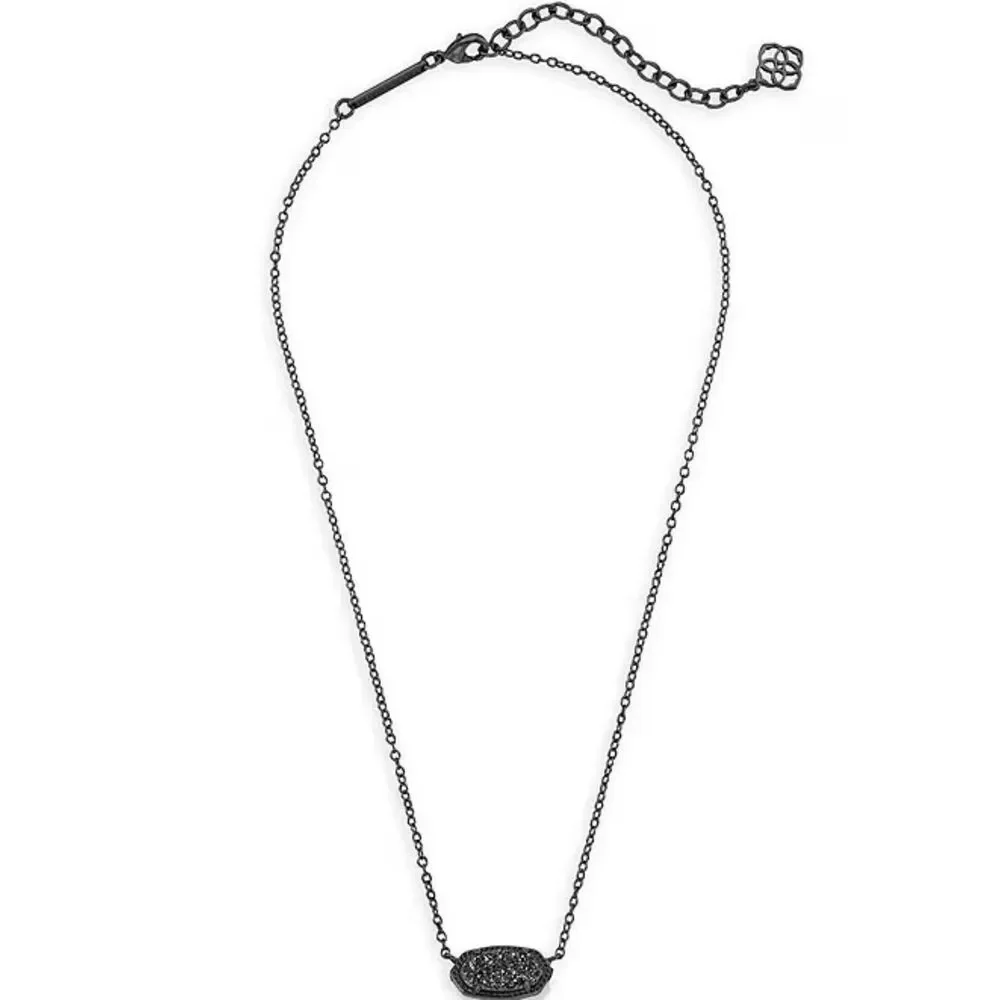 NWOT Kendra Scott “Elisa” Gunmetal Black Drusy Necklace